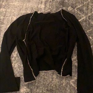 Alberta Ferreti Black cardigan with gold accent